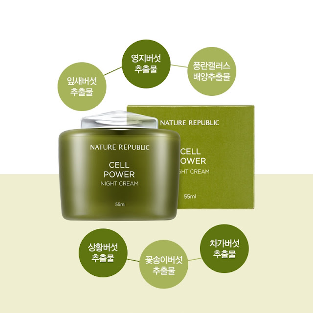 Kem dưỡng trắng da mặt trị mụn Nature Republic Cell Power Night Cream