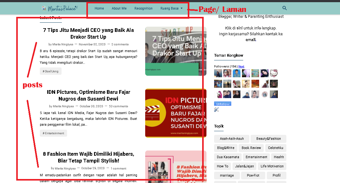 perbedaan page dan post di blogspot