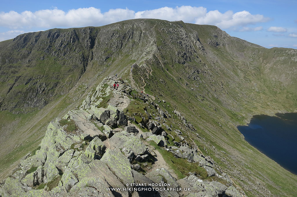 Striding Edge, Helvellyn, walk, hike, route, Patterdale, Glenridding, Ullswater, Lake District