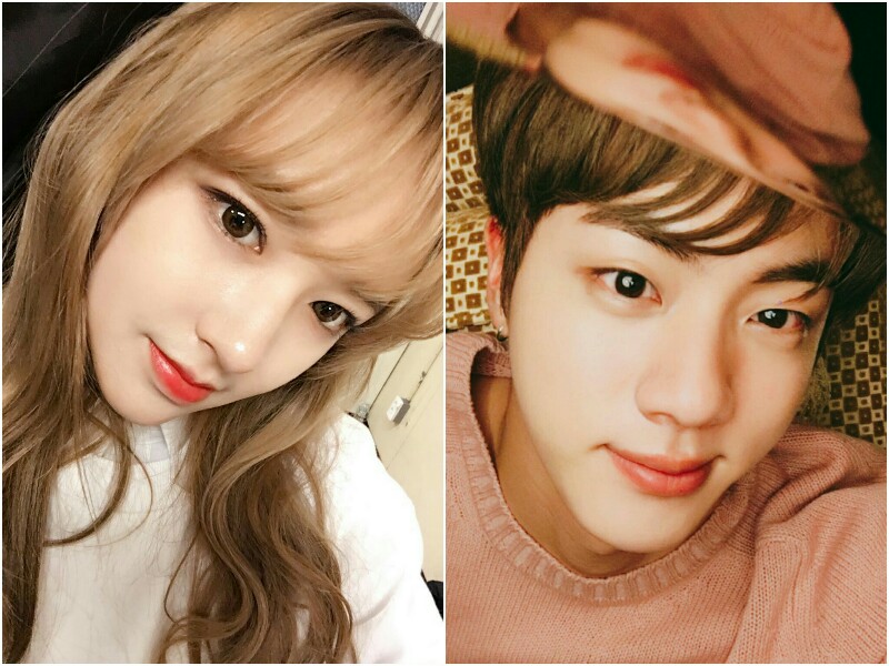Jin BTS and Cheng Xiao Cosmic Girls WJSN (JinXiao Moment