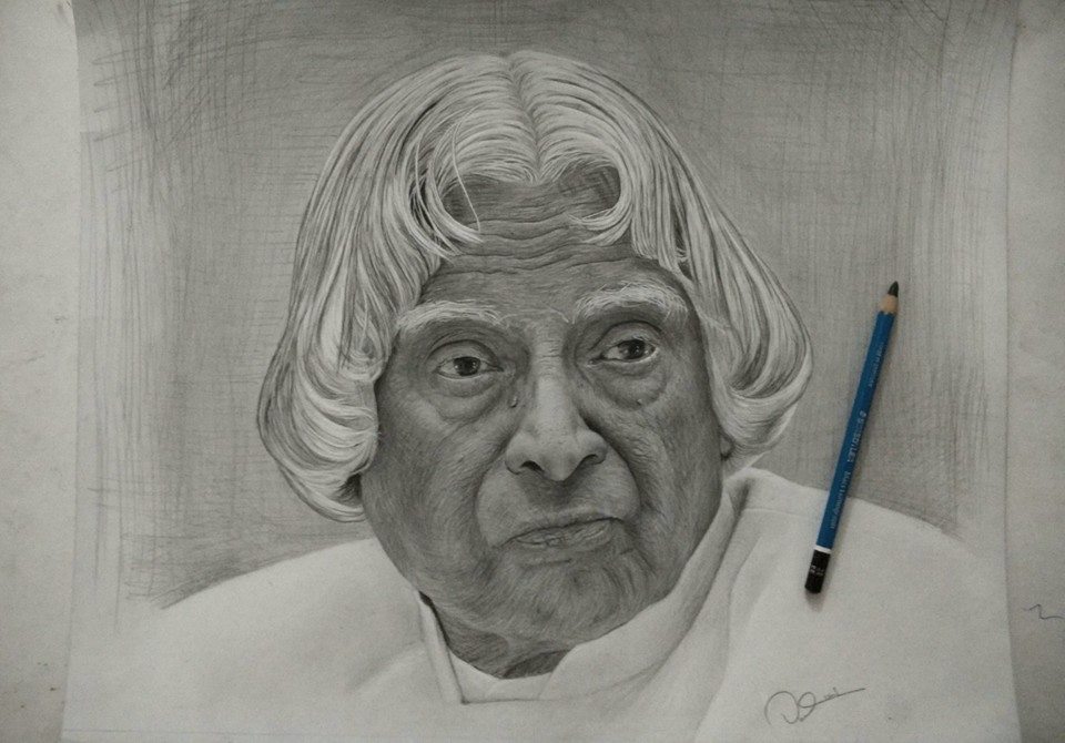 Pencil Sketch Of Abdul Kalam