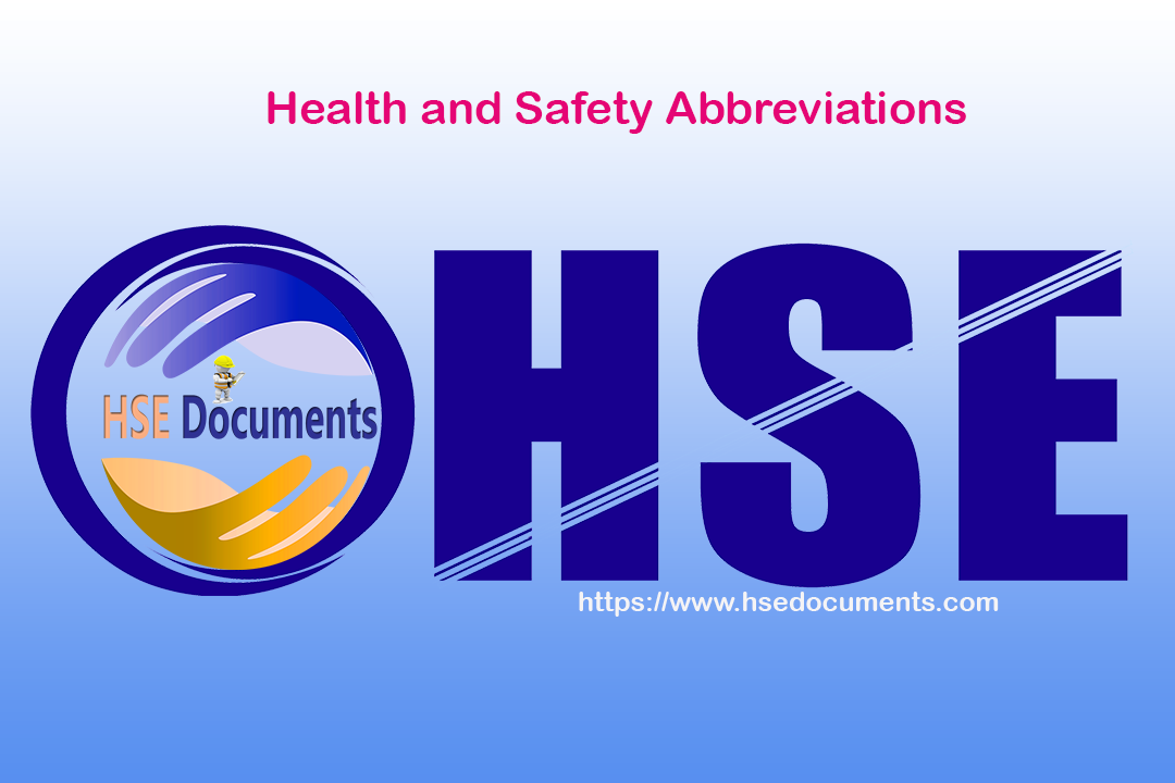 Health and Safety Abbreviations HSE Documents