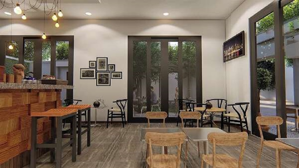 quán cafe phong cách mid-century