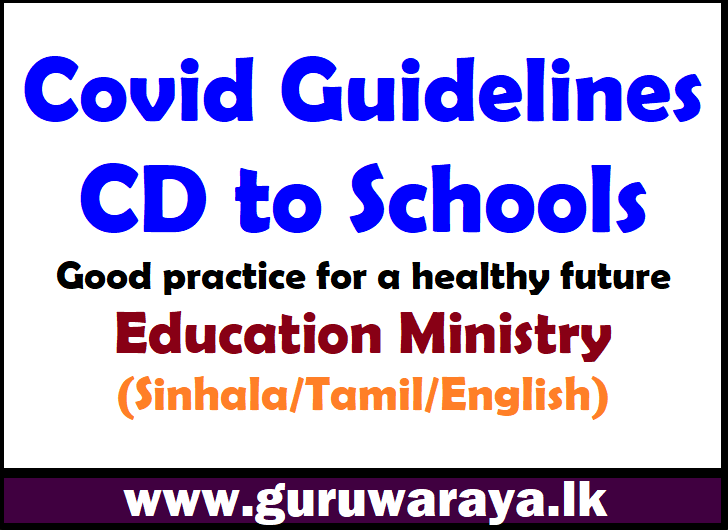 Covid Guidelines CD to Schools : Good practice for a healthy future