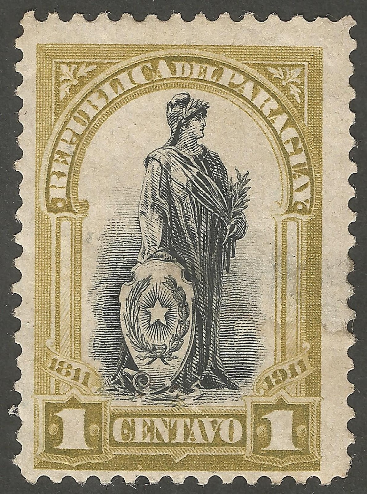 Stamps Stamp Paraguay (1911) 100 Years Of Independence 1c