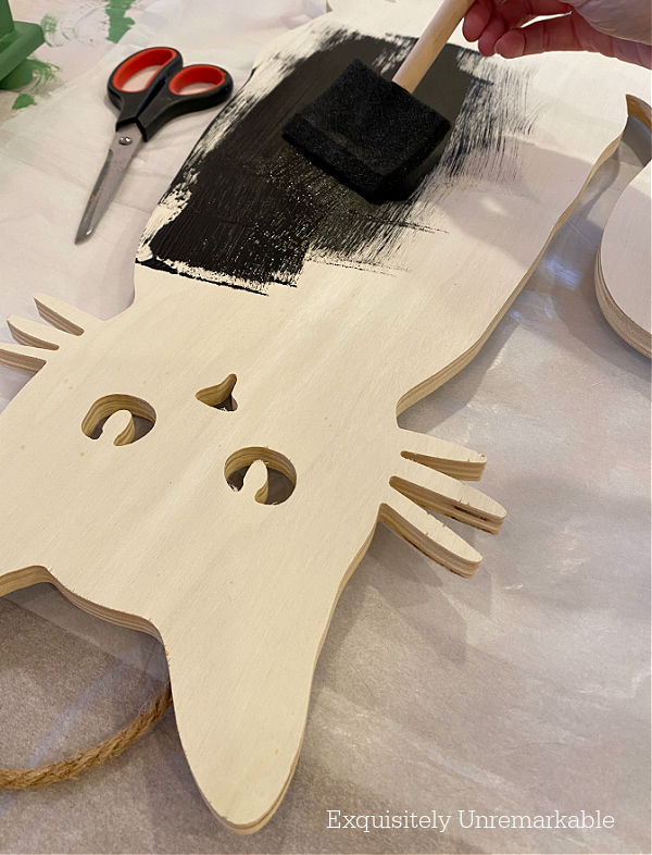 Painting A Wooden Cat Black