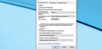 Taskbar personalizzata windows 10