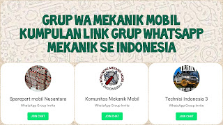 Grup wa mekanik mobil Link grup whatsapp mekanik indonesia