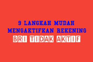 Rekening BRI tidak aktif