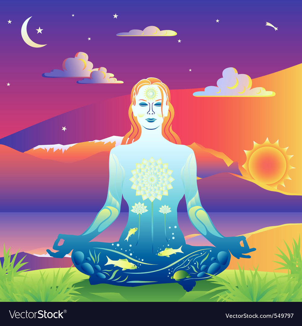 Медитация голосом женщины. Медитация Кутхуми. Арт-медитация. Медитация иллюстрация. Медитирующий человек.