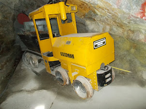 Mechanized transportation inside the mine tunnels.