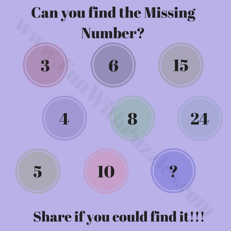 Find The Missing Number In Circle Puzzle With Solution