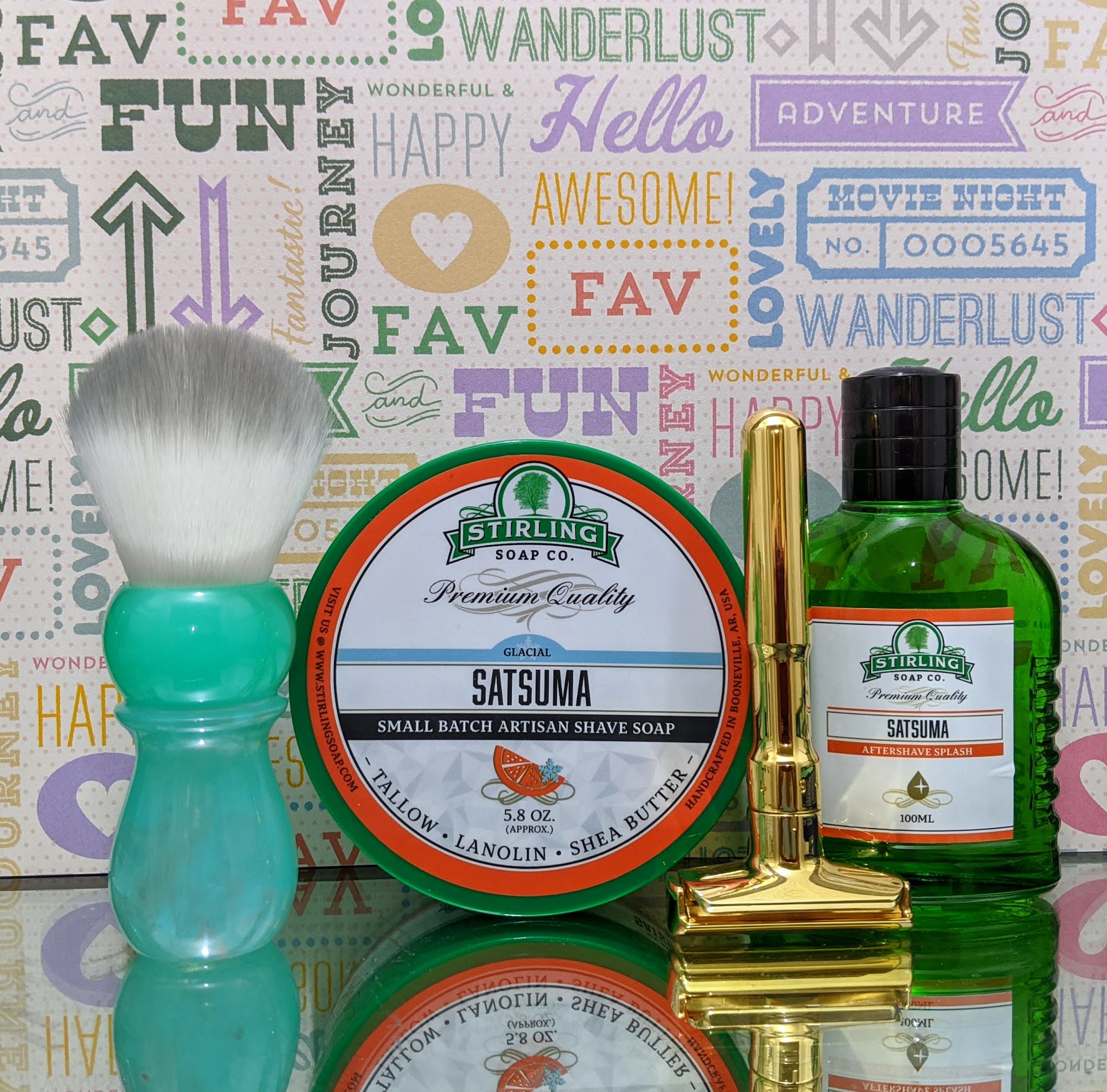 Merkur Futur, Stirling Satsuma soap and aftershave Artisan Shaving