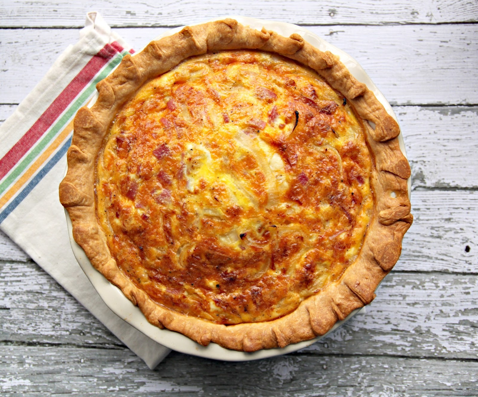 Ham, Onion and Cheese Quiche Recipe - The Cottage Mama