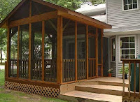 screen porch with deck