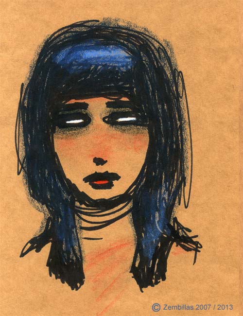 Charles Zembillas Drawing on brown paper