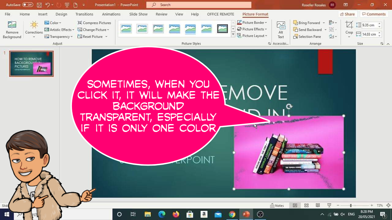 HOW TO REMOVE BACKGROUND FROM PICTURES USING POWERPOINT PRESENTATION.