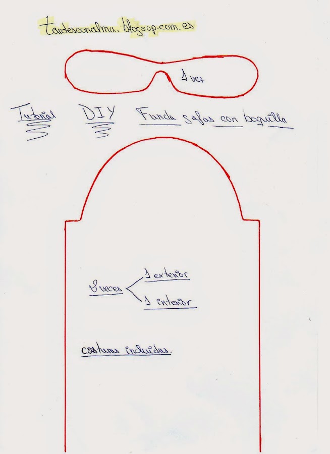 Patrón o molde con costuras incluidas