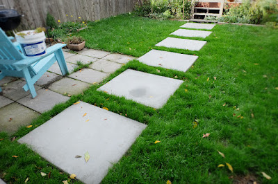 rectangle concrete path squares walkway after finished complete