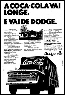 propaganda caminhão Dodge - Chrysler - Coca-Cola - 1970 -história anos 70; propaganda década de 70; Brazilian advertising cars in the 70s; reclame anos 70; Oswaldo Hernandez;