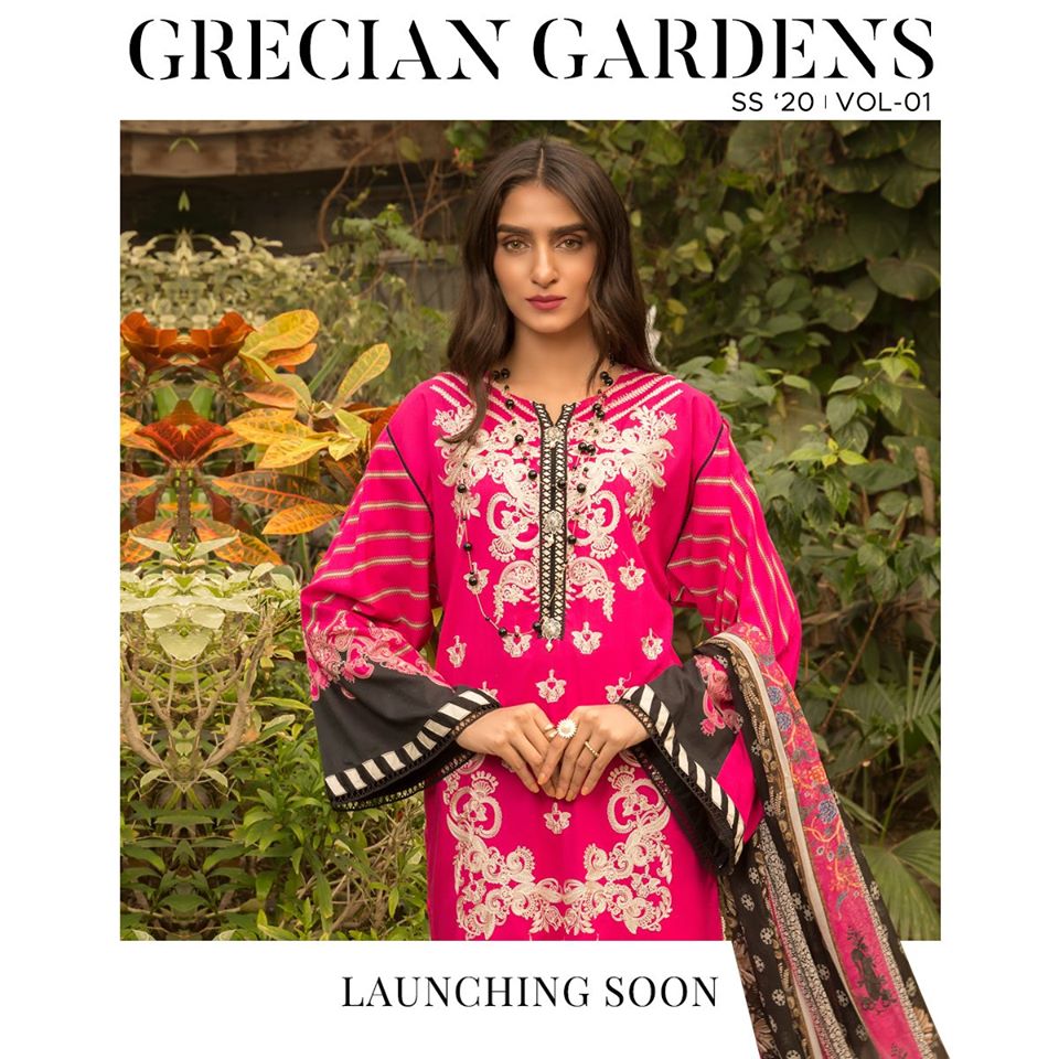 Warda Grecian Gardens Spring Summer 2020 Vol 1 Unstitched Lawn