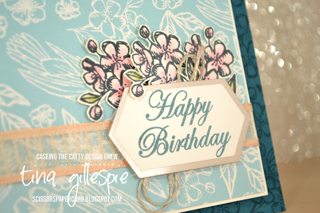 scissorspapercard, Stampin' Up!, CASEing The Catty, Hugs From Shelli, Magnolia Blooms, Varied Vases, Bird Ballad DSP, Paper Pumpkin, Watercolour Pencils