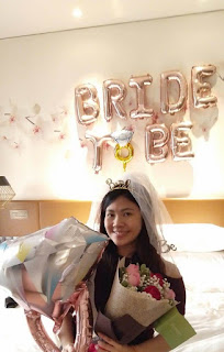 Bride to be with balloons