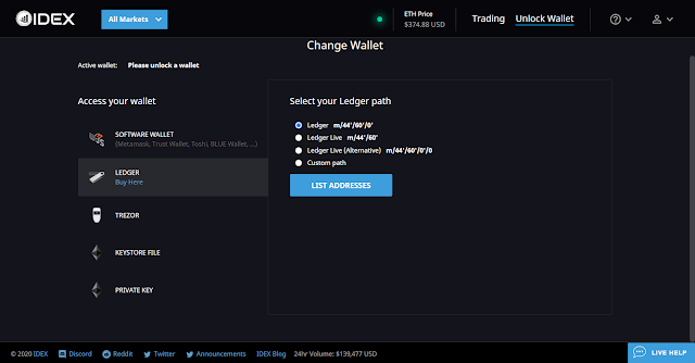 Cara Menghubungkan Dompet Anda dengan Dompet Digital di IDEX