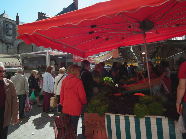 Loches market, Indre et Loire, France. Photo by Loire Valley Time Travel.