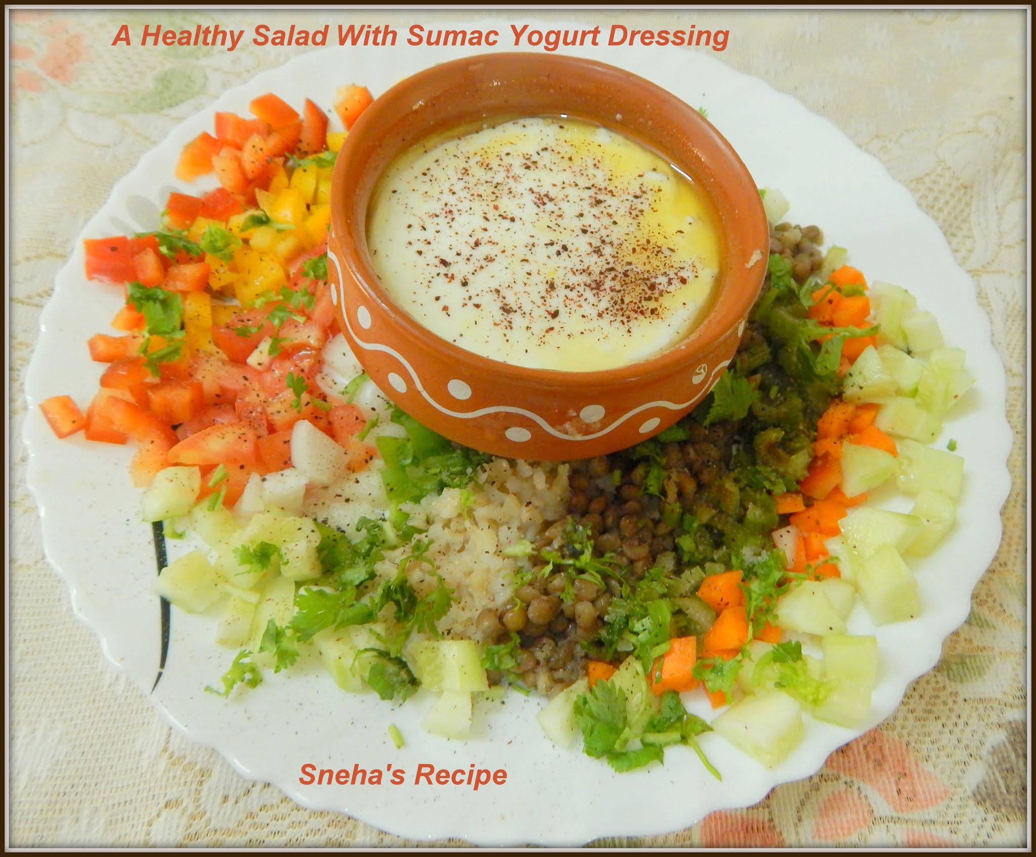 A Healthy Salad With Sumac Yogurt DressingImprov Sneha's Recipe