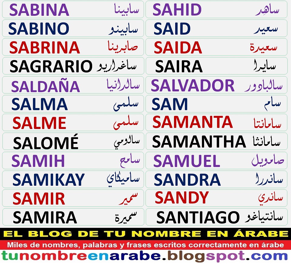 Arabe Traductor Nombres