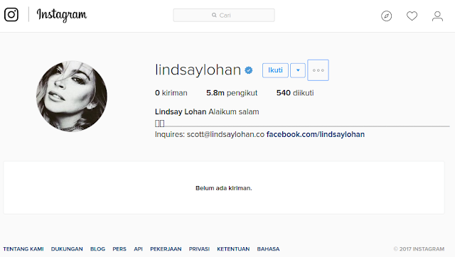 Hapus Semua Gambar Instagramnya, Lindsay Lohan Jadi Muslim Hapus Semua Gambar Instagramnya, Lindsay Lohan Jadi Muslim
