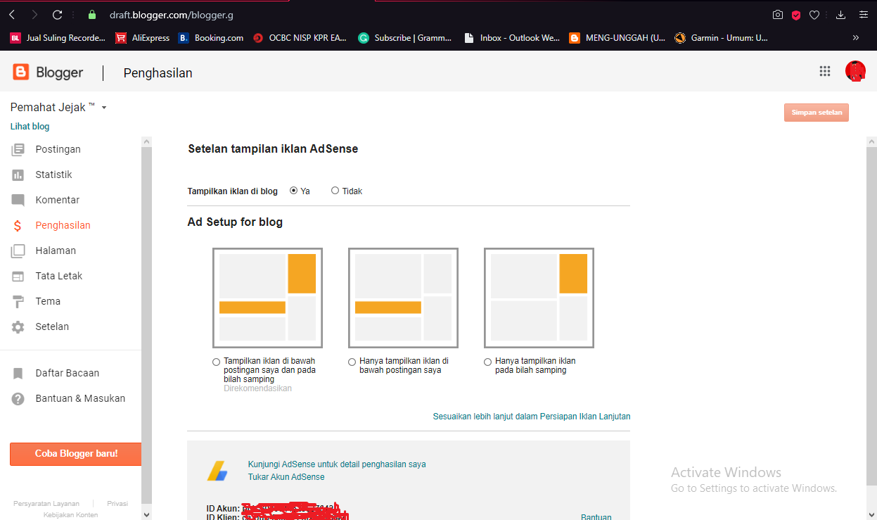Cara Memasang Iklan Google Adsense di Blogspot - yudhabjnugroho™