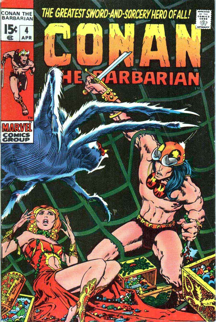Conan the Barbarian v1 #4 marvel comic book cover art by Barry Windsor Smith