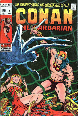 Conan the Barbarian v1 #4 marvel comic book cover art by Barry Windsor Smith