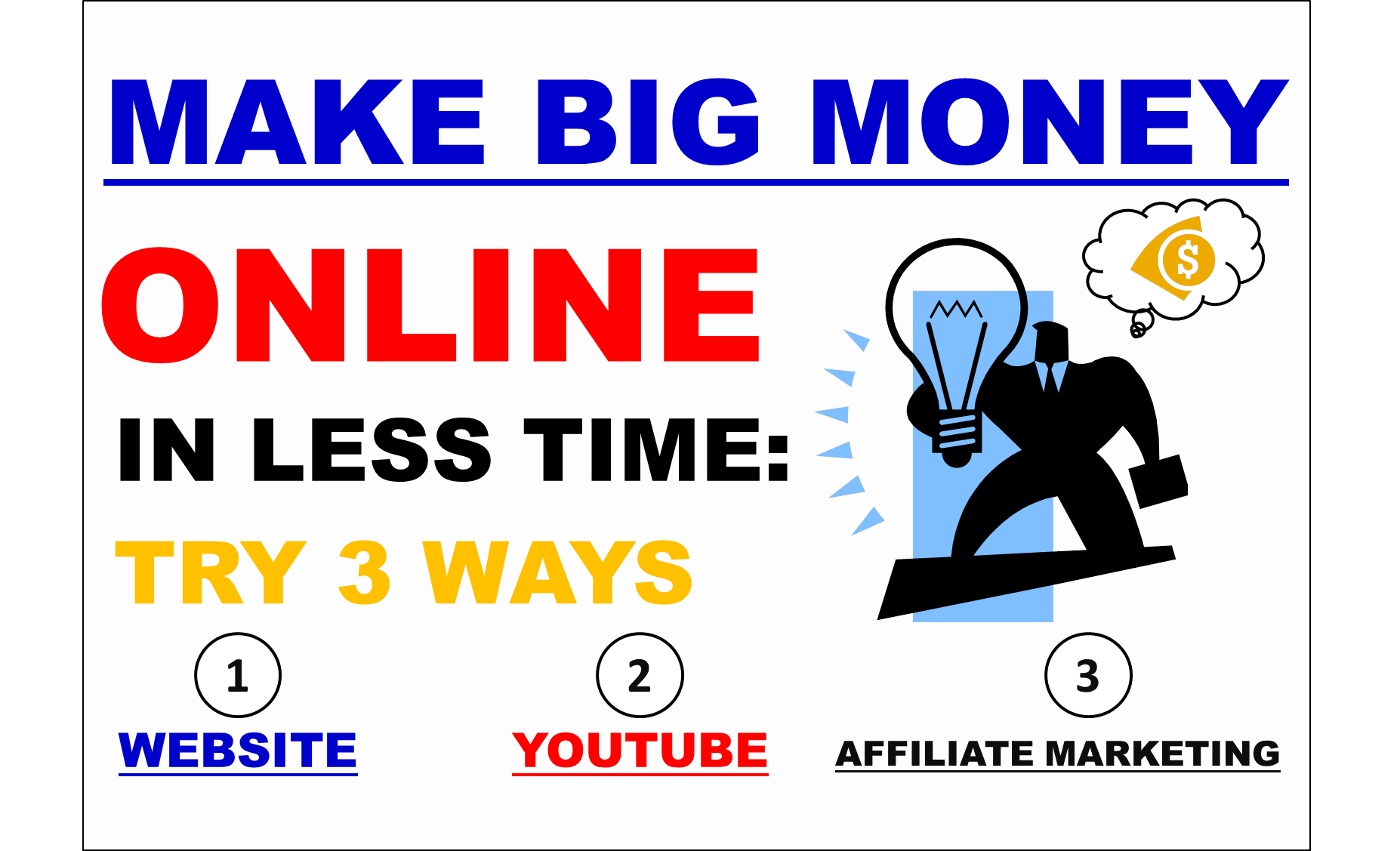 Make big money💰 online with less time: Try This 3 Ways