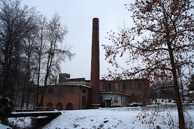 The old mill in the snow