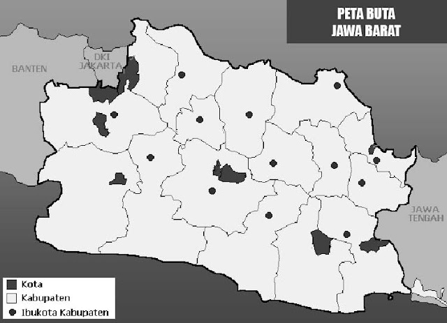 Gambar Peta Buta Jawa Barat Hitam Putih