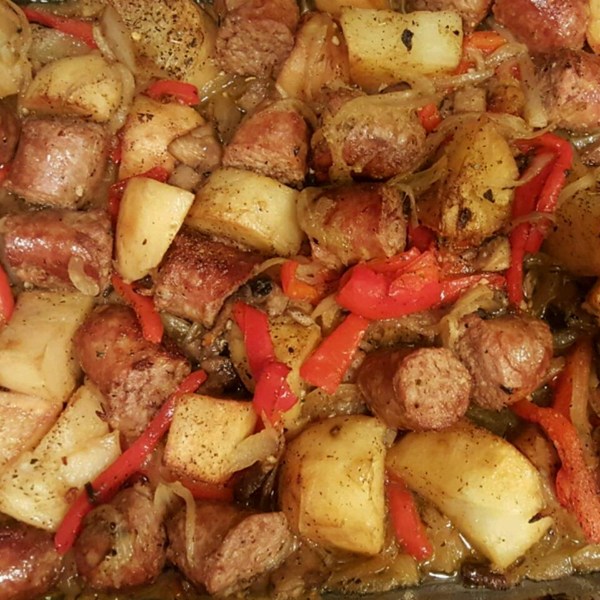 Sausage, Peppers, Onions, and Potato Bake Simple Recipes