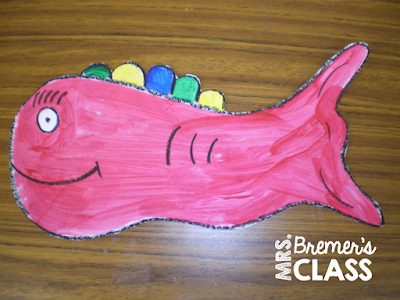 Dr. Seuss One Fish Two Fish art lesson for Kindergarten