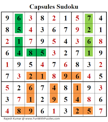 Capsules Sudoku (Daily Sudoku League #201) Puzzle Solution