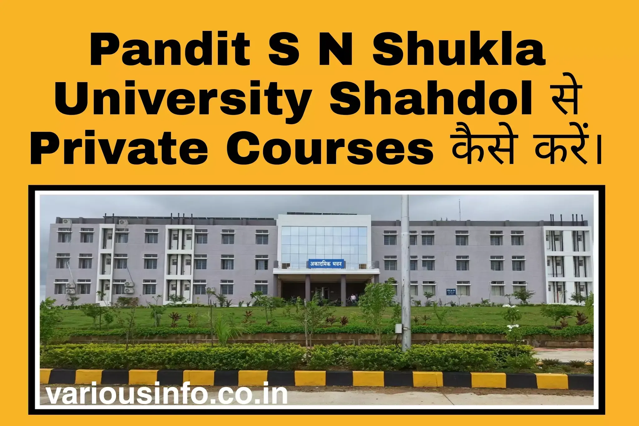 Pandit S N Shukla University Shahdol से Private Courses कैसे करें।