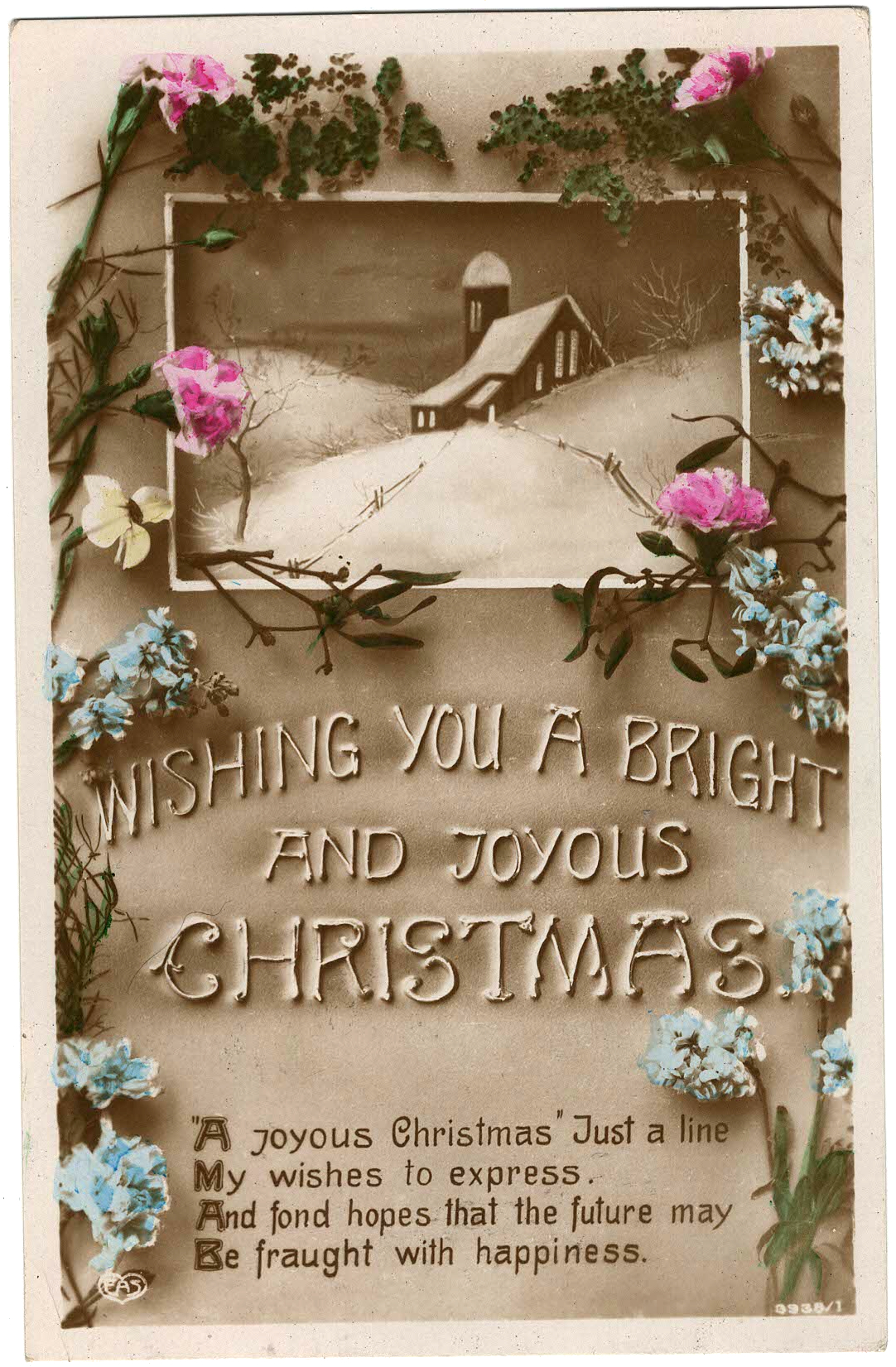 Papergreat "Fraught with happiness" Christmas postcard