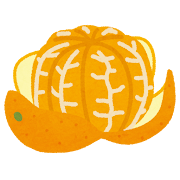 皮のむけたミカンのイラスト