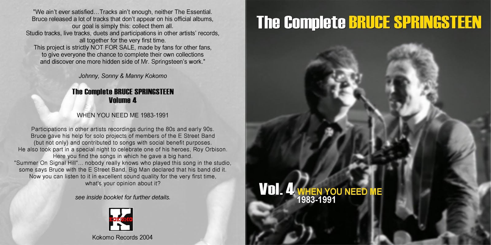 PLUMDUSTY'S PAGE Bruce Springsteen The Complete Kokomo Vol. 4 When