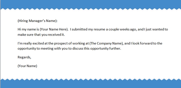 Contoh Email Follow-up Selepas Hantarkan Resume/CV Kepada 