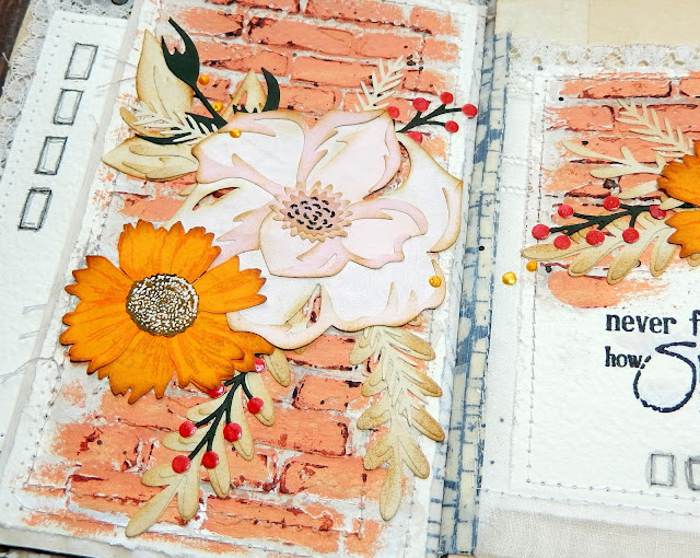 Sizzix Layered Winter Flower Geometric Winter Frame Wendy Vecchi Country Flowers Home Journal Page for The Funkie Junkie Boutique 4