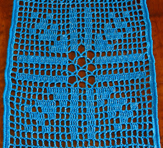  Closeup of Motif for Turquoise N Silver Arrows Table Runner - Handmade by Ruth Sandra Sperling of RSS Designs In Fiber on Etsy