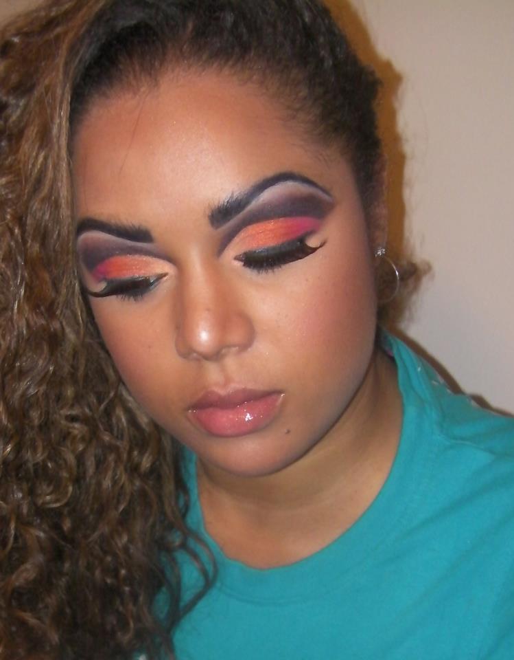 Nikki Jay The Makeup Artist: Dramatic Orange, Purple and Blue Cut Crease!