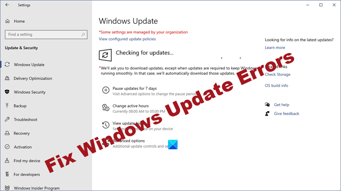 Corriger les erreurs de mise à jour Windows